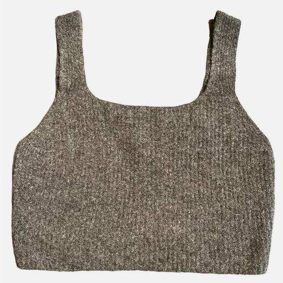 Everlane Cozy Stretch Cropped Sweater Tank in Dark Gray - S - Picture 2 of 5